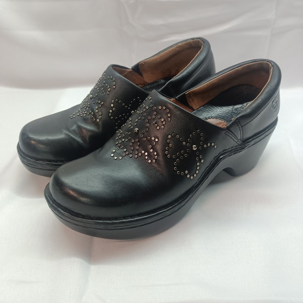 Women's Black Studded Slip-On Clog